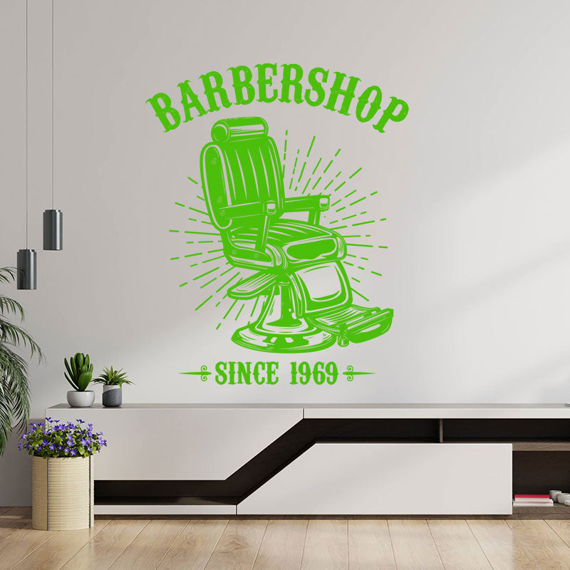 vintage barber shop wall sticker