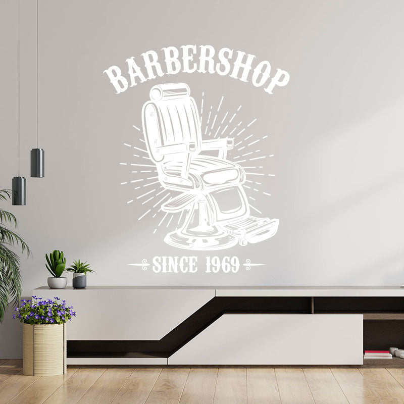 vintage barber shop wall sticker
