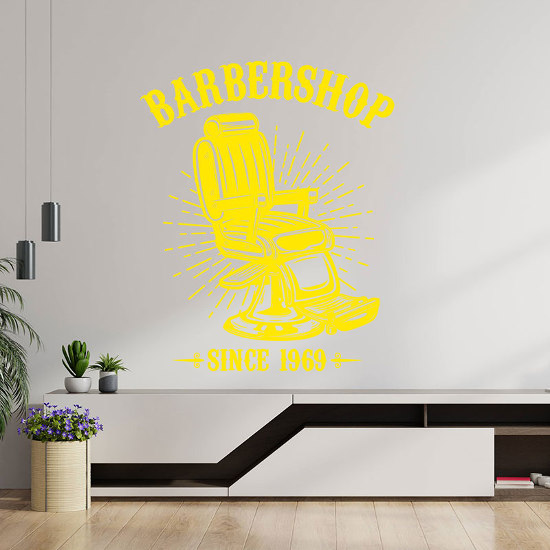 vintage barber shop wall sticker