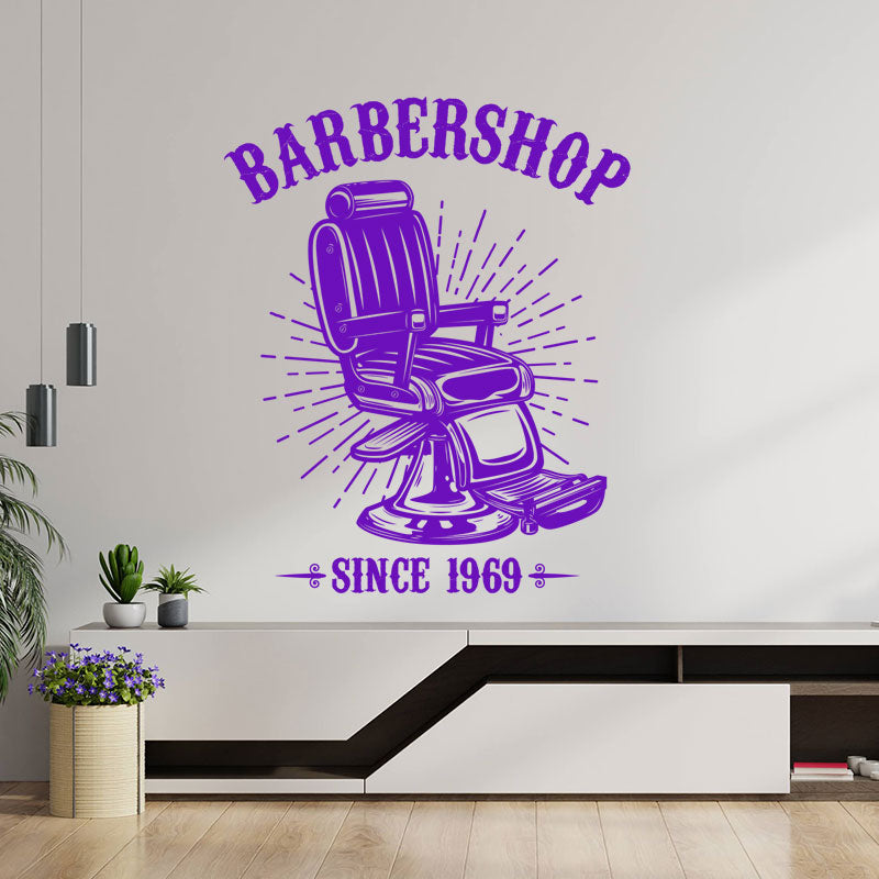 vintage barber shop wall sticker