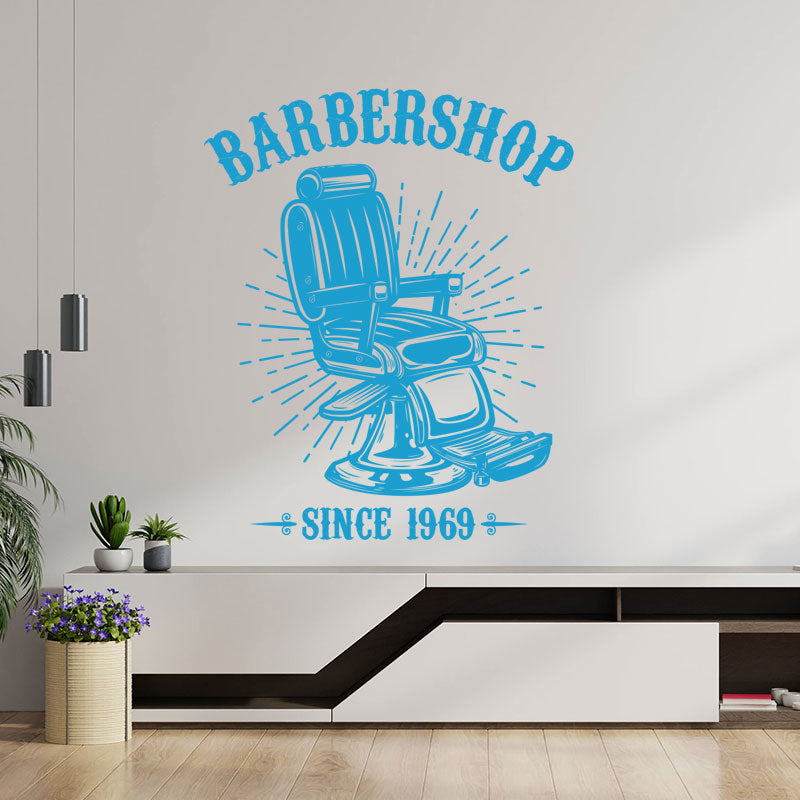 vintage barber shop wall sticker