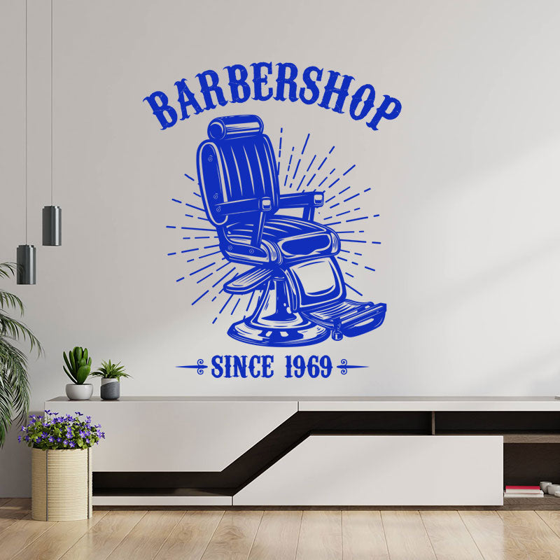 vintage barber shop wall sticker
