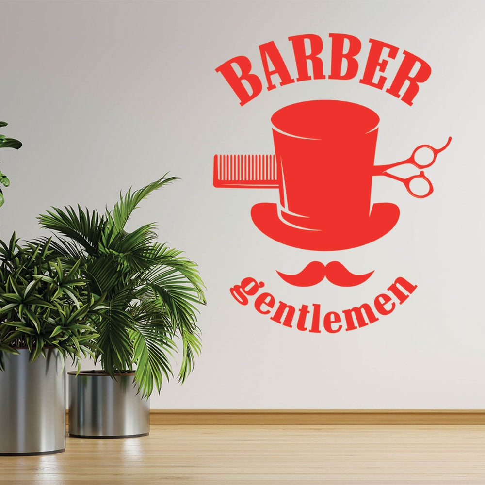 barber shop featuring wall sticker