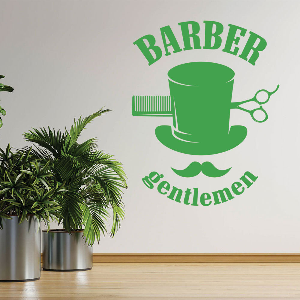 barber shop featuring wall sticker
