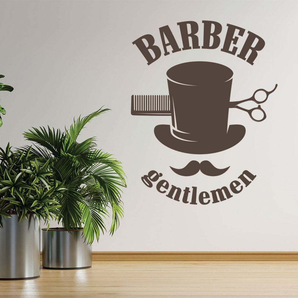 barber shop featuring wall sticker