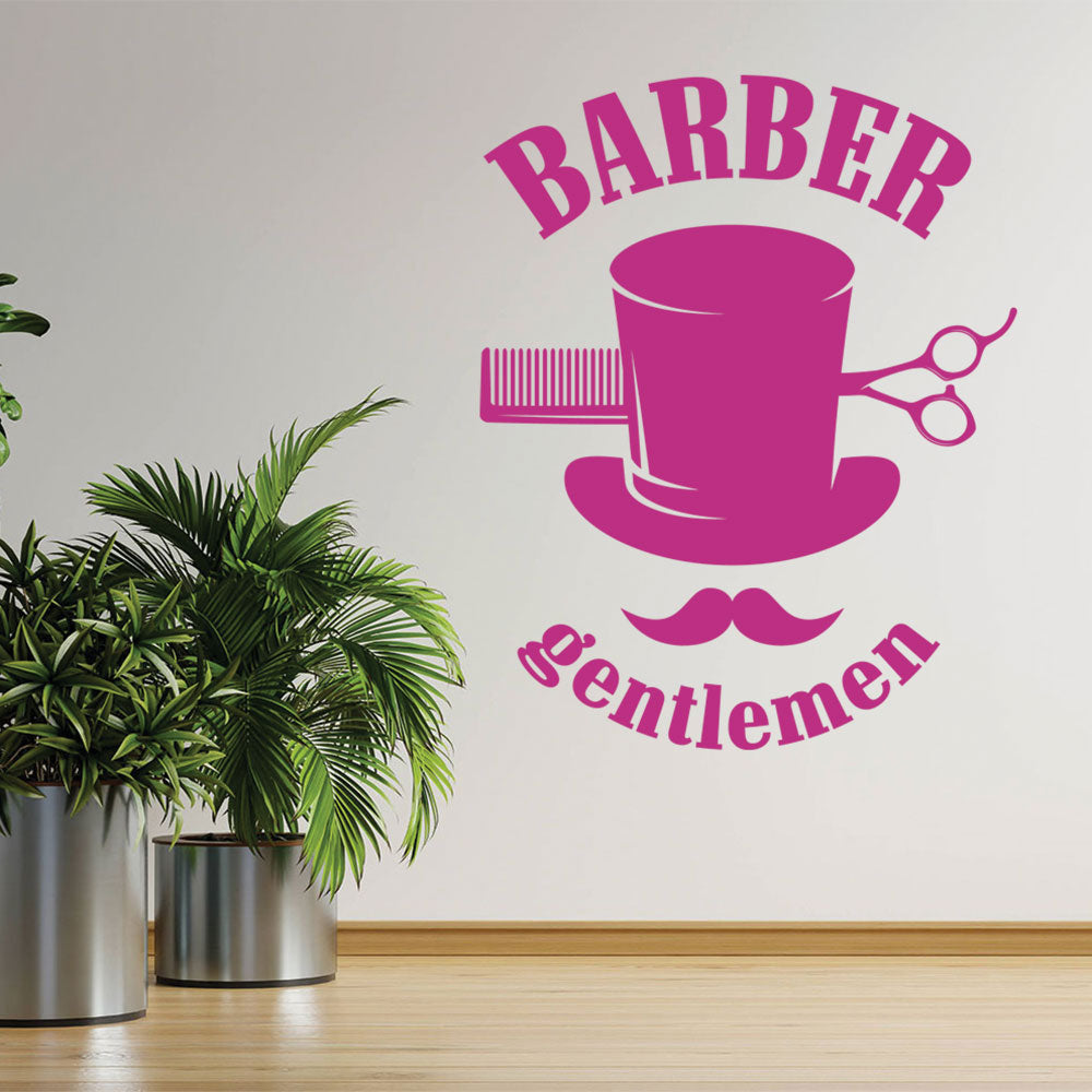 barber shop featuring wall sticker