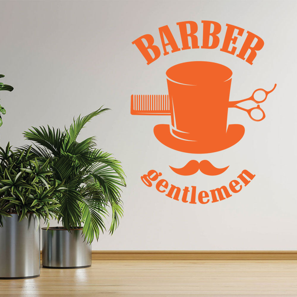 barber shop featuring wall sticker