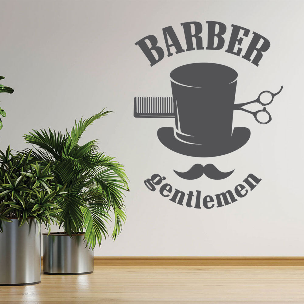 barber shop featuring wall sticker