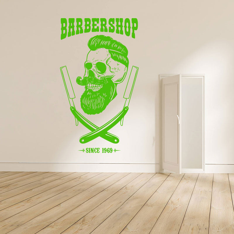 stylish barber shop wall sticker