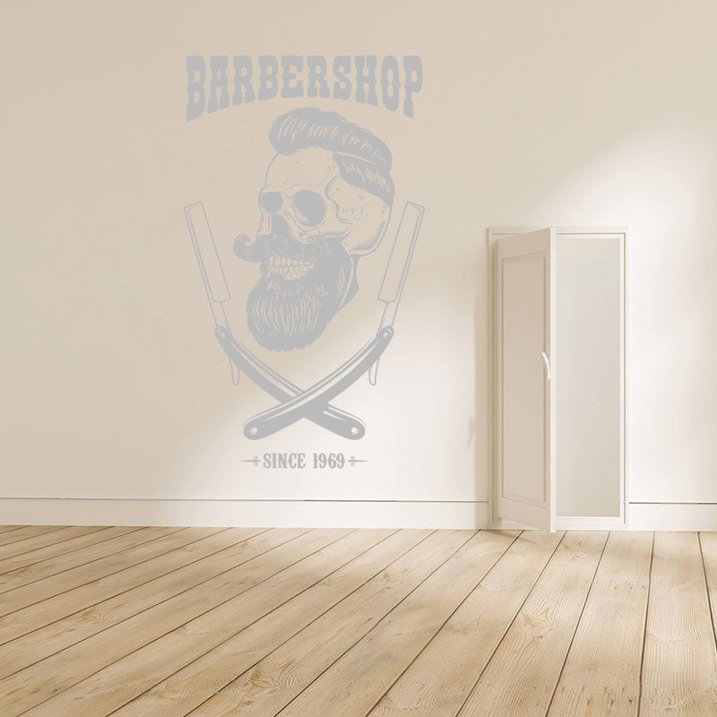 stylish barber shop wall sticker