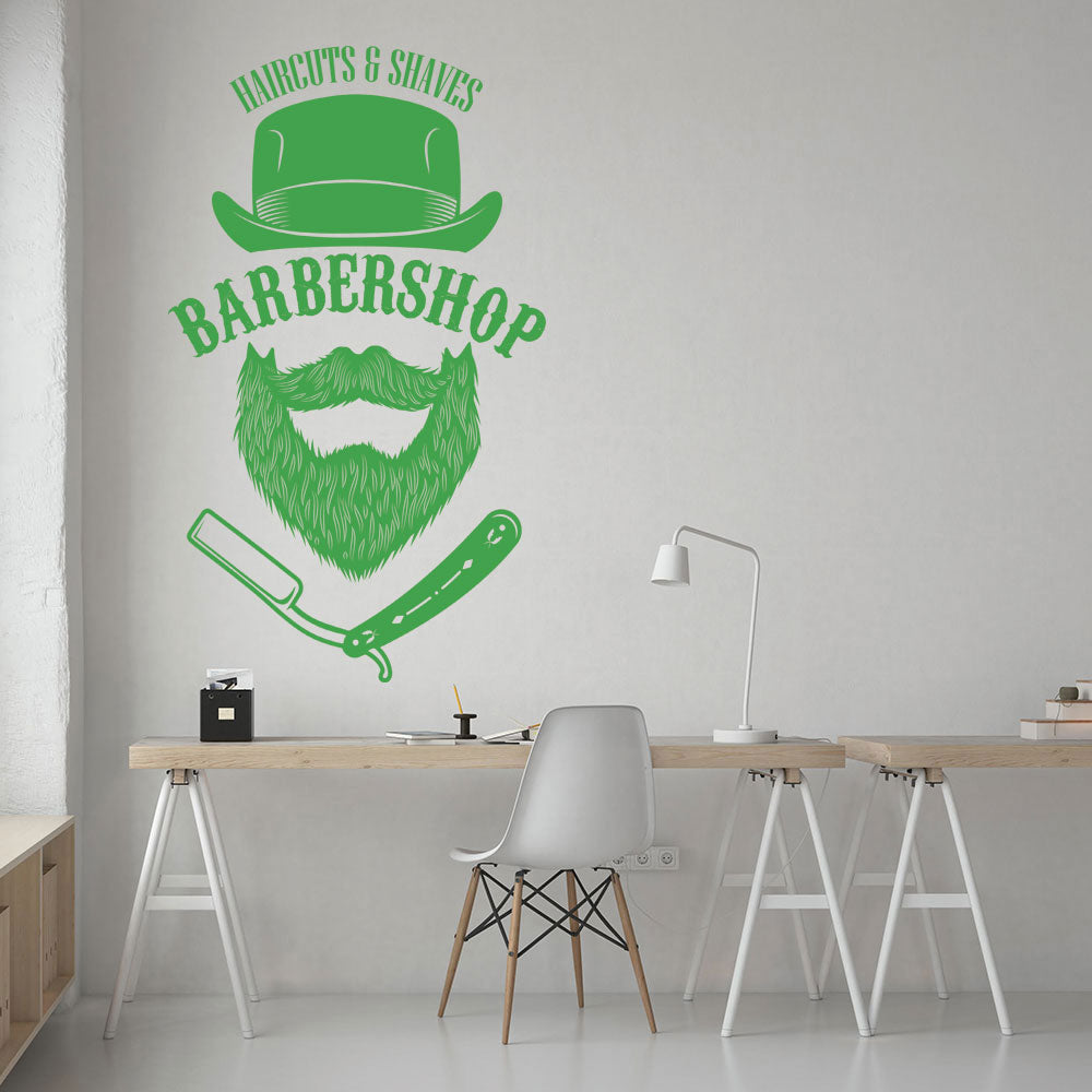 unique barber shop wall sticker