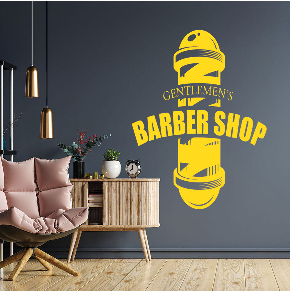 Barber Shop Wall Sticker with Scissors and Comb Design for Salon Doors