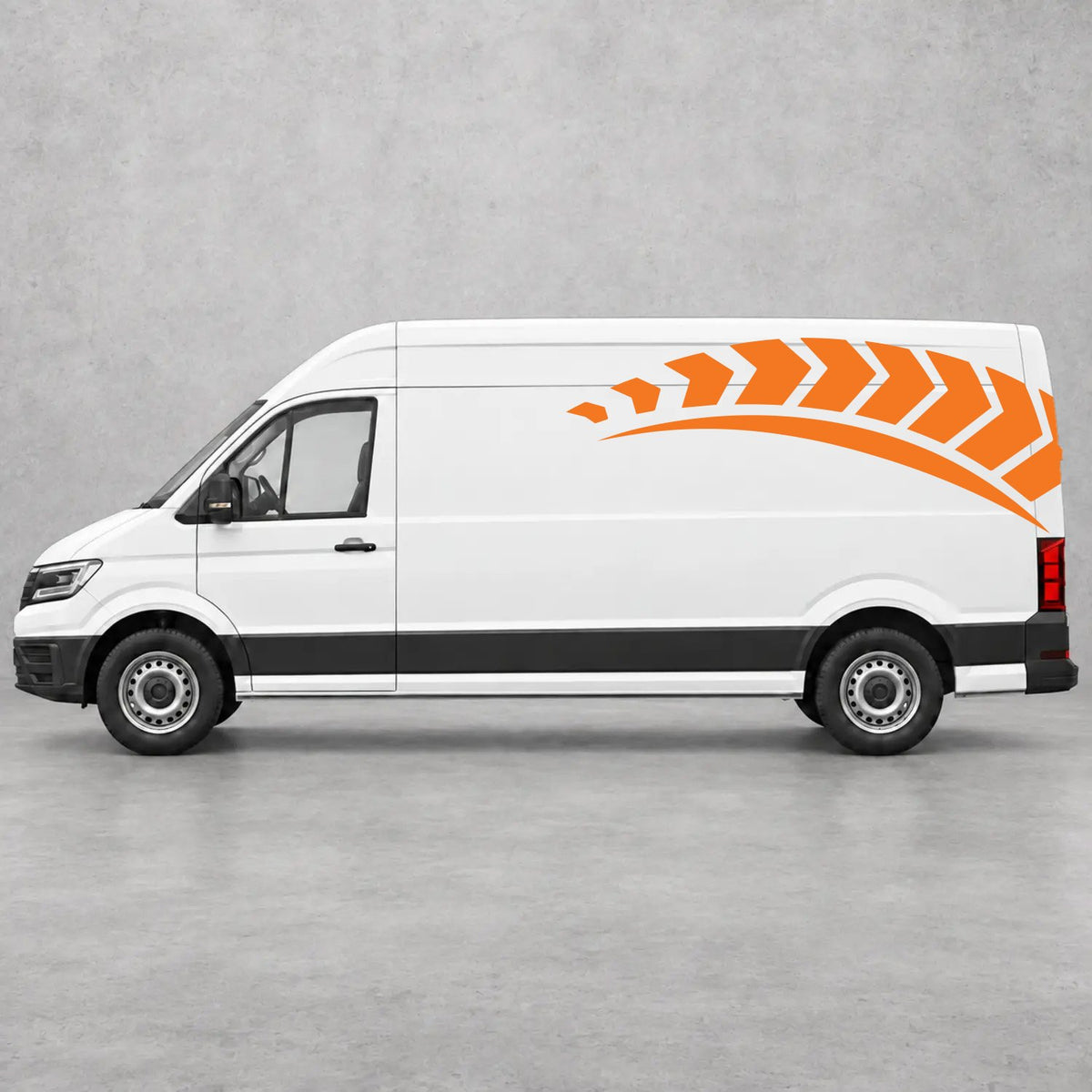 VW Crafter Chevron Track Side Graphics in Orange & Orange