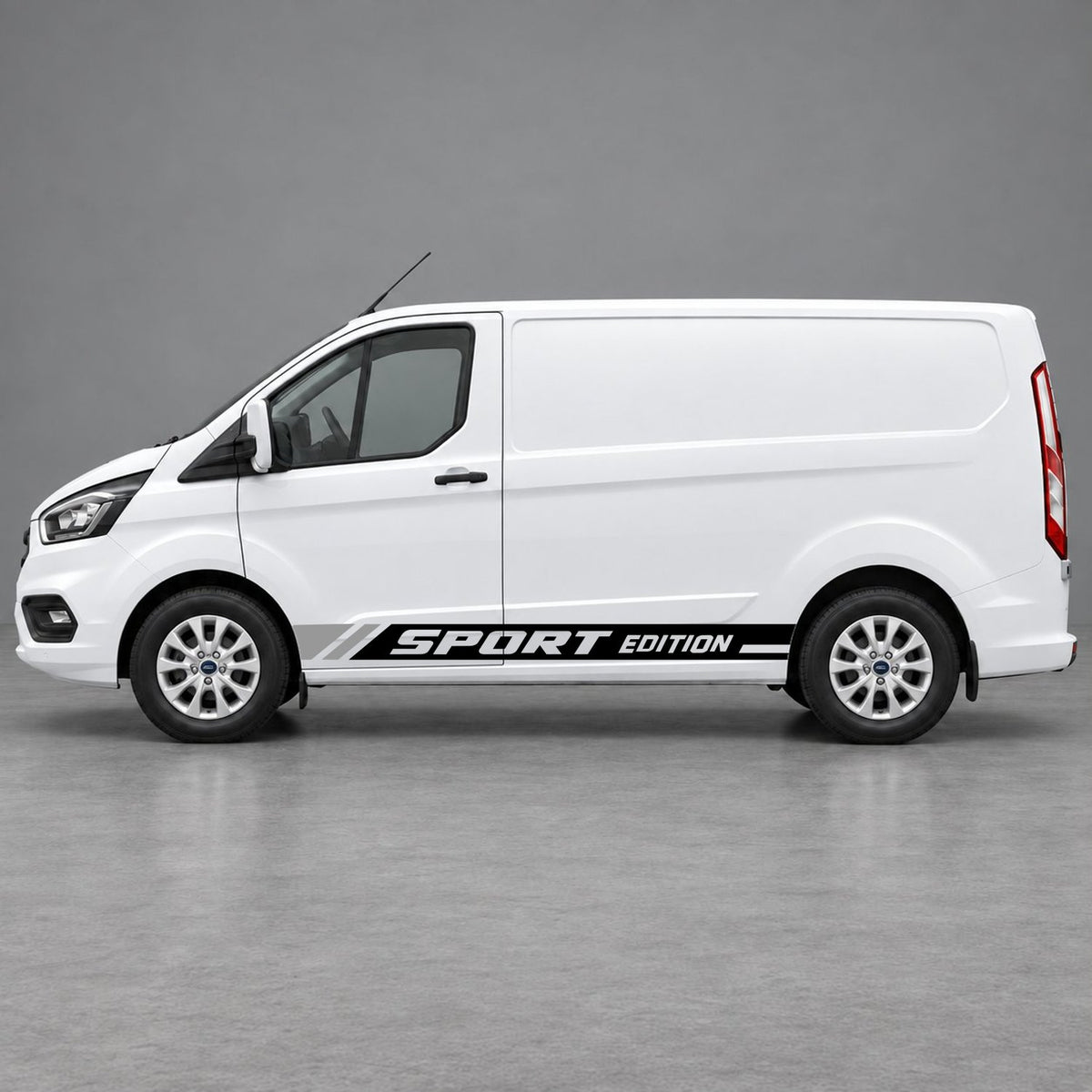 Ford Transit Custom Sport Edition Lower Side Graphics in Black & Grey