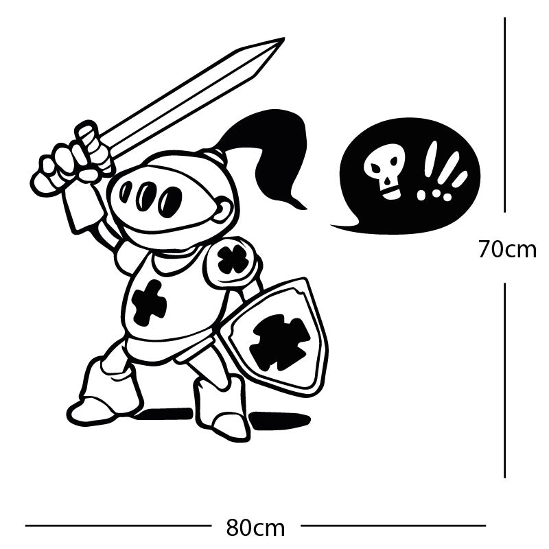 brave knight wall sticker