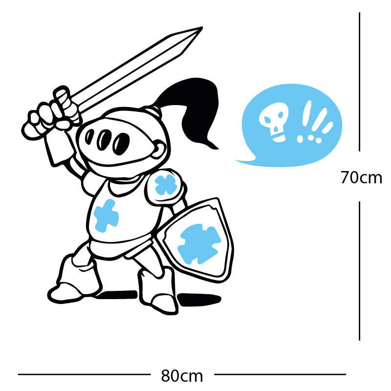brave knight wall sticker
