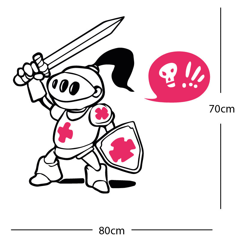 brave knight wall sticker