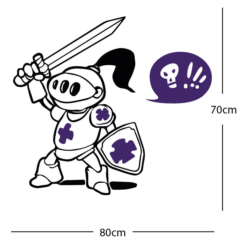 brave knight wall sticker