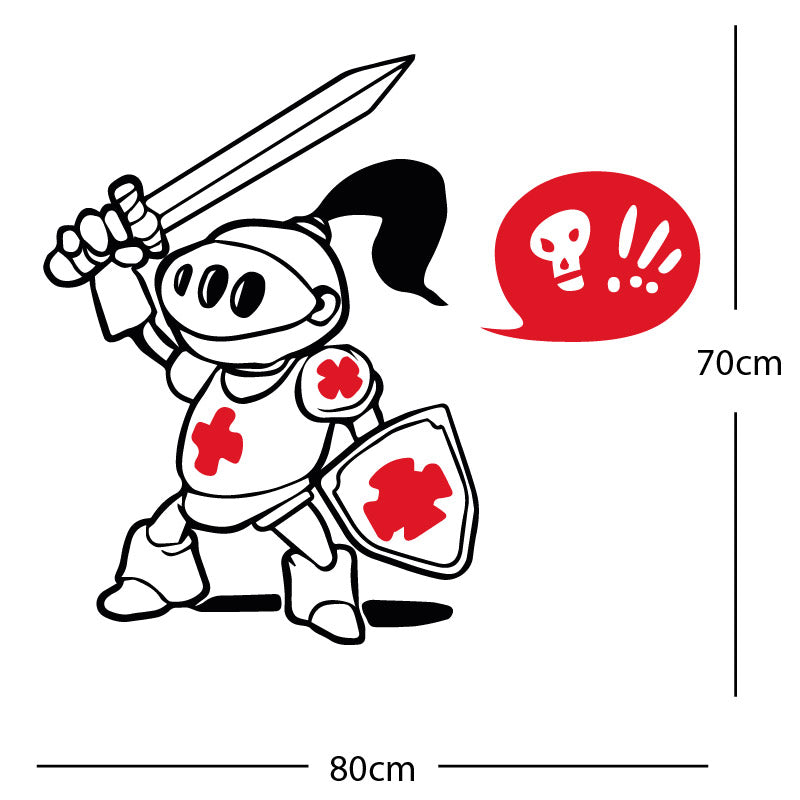 brave knight wall sticker