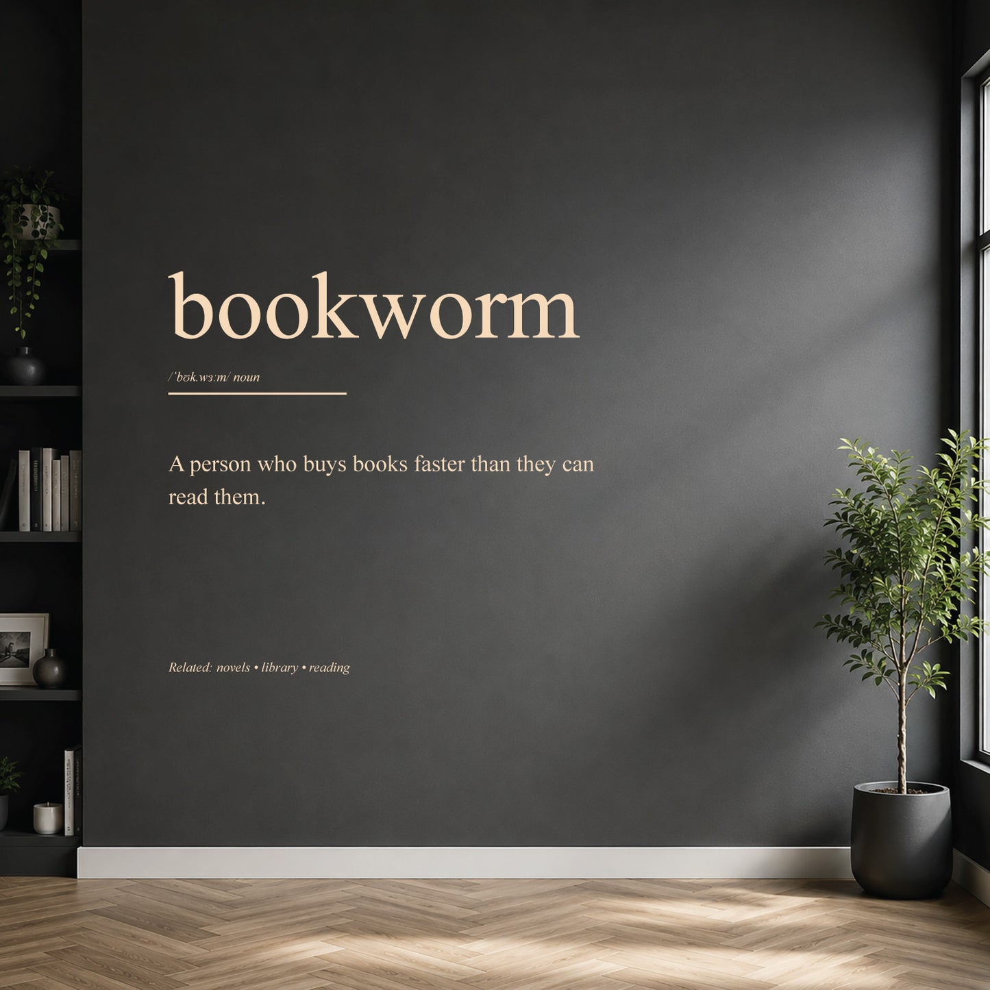 Bookworm dictionary definition wall sticker