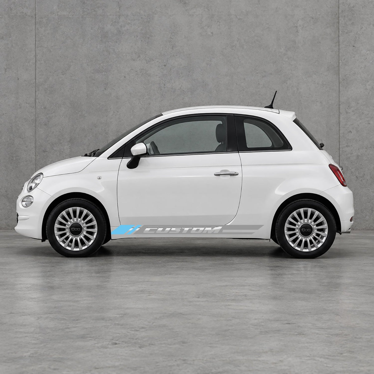 Fiat 500 Custom Lower Side Stripes Kit - Pair Supplied in Grey & Light Blue