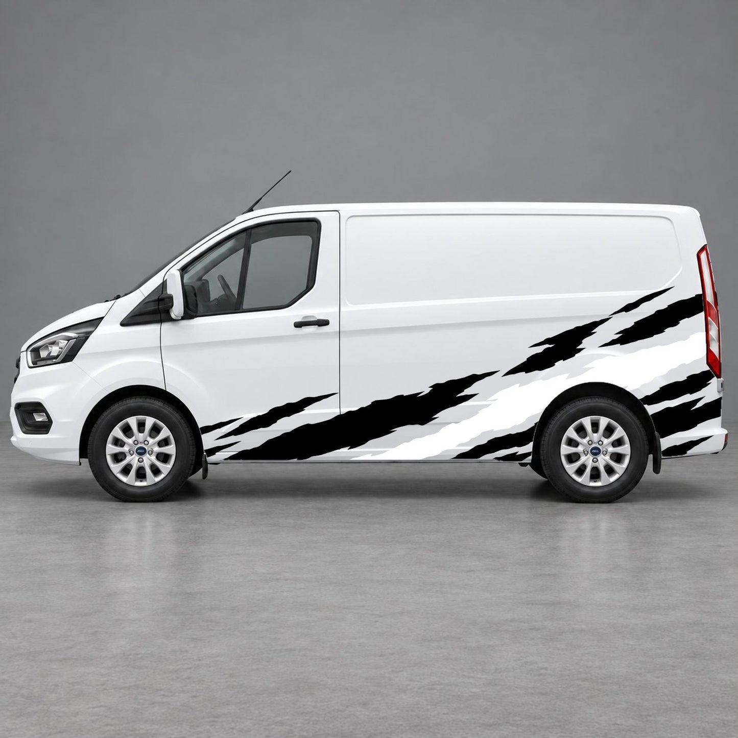 Ford Transit Custom Claw Scratch Side Graphics in Black & White