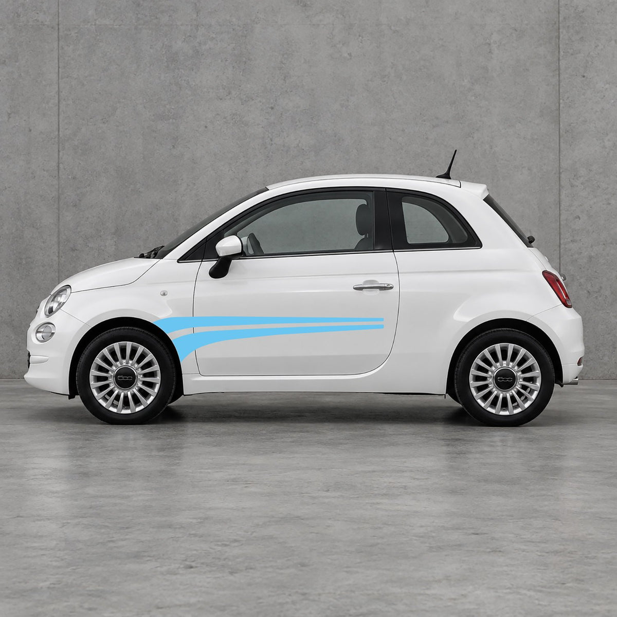 Fiat 500 Twin Bodyline Side Stripes Kit - Pair Supplied in Light Blue