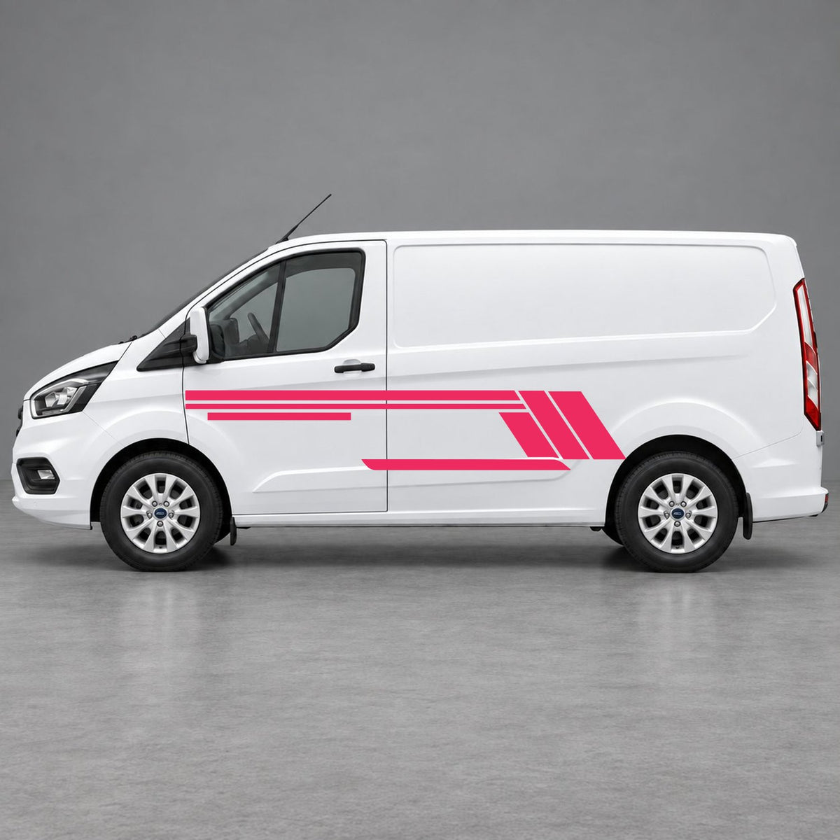Ford Transit Custom Geometric Outline Side Stripes in Pink & Pink