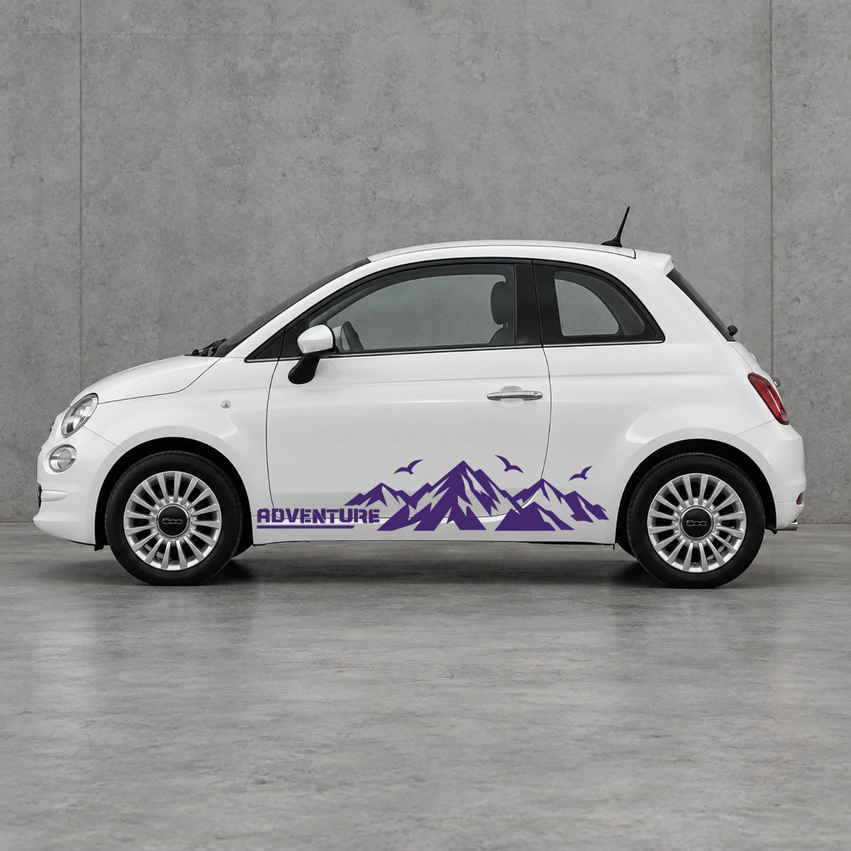 Fiat 500 Mountain Adventure Side Graphics Kit - Pair Supplied in Purple