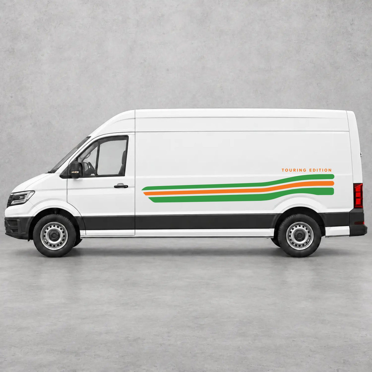 VW Crafter Touring Edition Side Stripes in Green & Orange