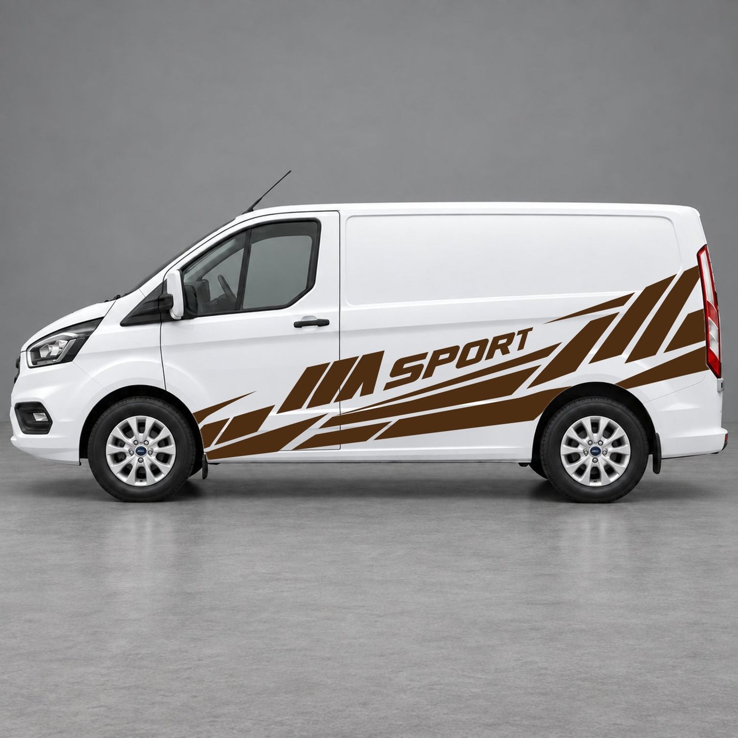 Ford Transit Custom M Sport Racing Side Graphics in Brown & Brown