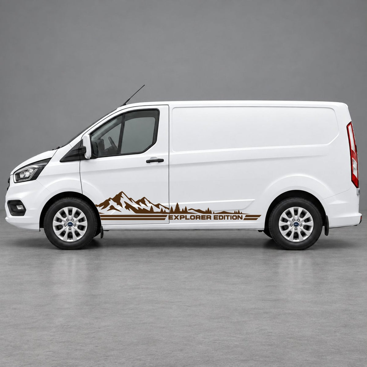 Ford Transit Custom Explorer Edition Mountain Side Stripes in Brown