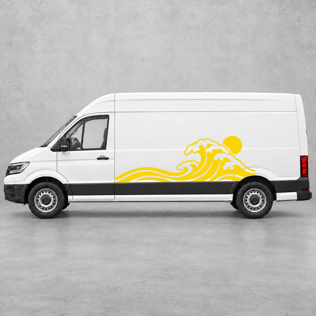 VW Crafter Ocean Wave & Sunset Side Graphics in Yellow