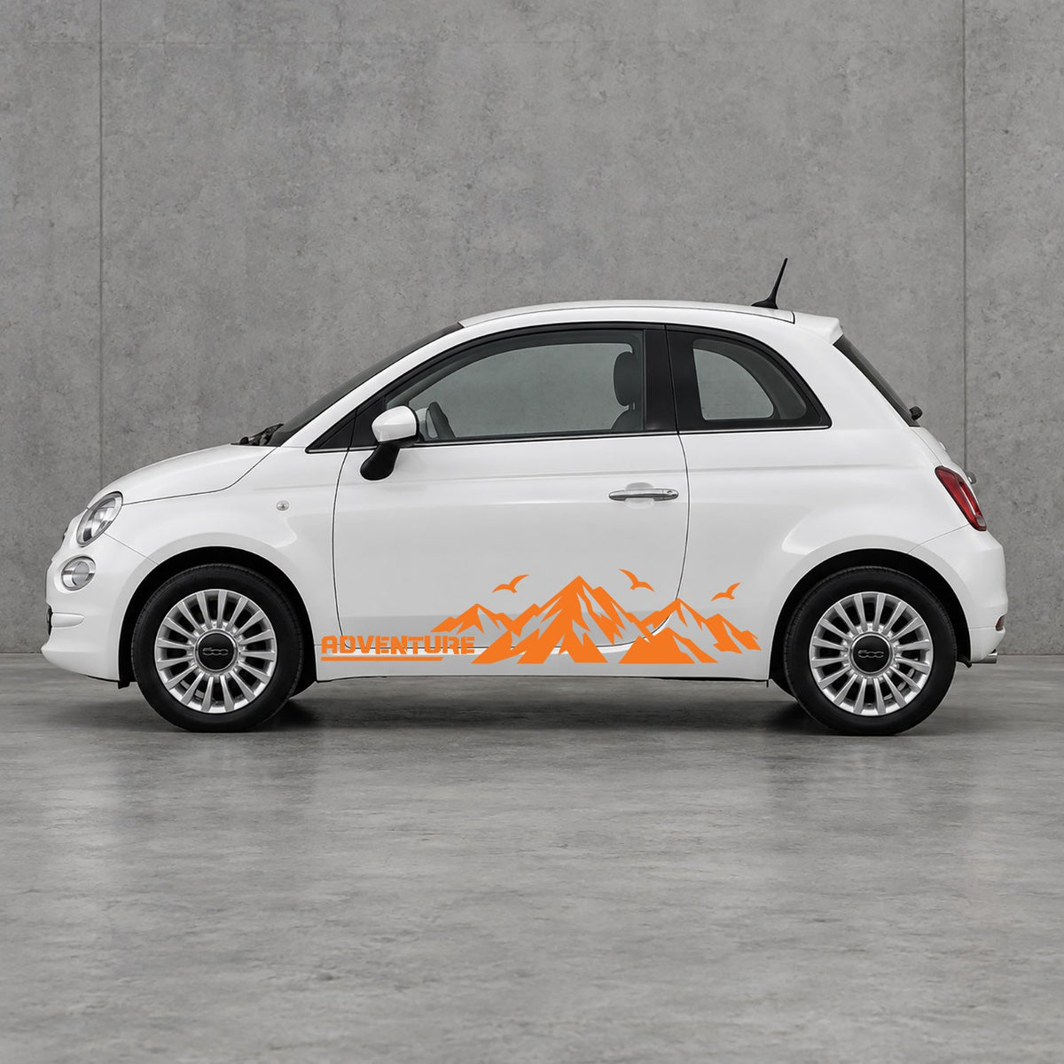 Fiat 500 Mountain Adventure Side Graphics Kit - Pair Supplied in Orange