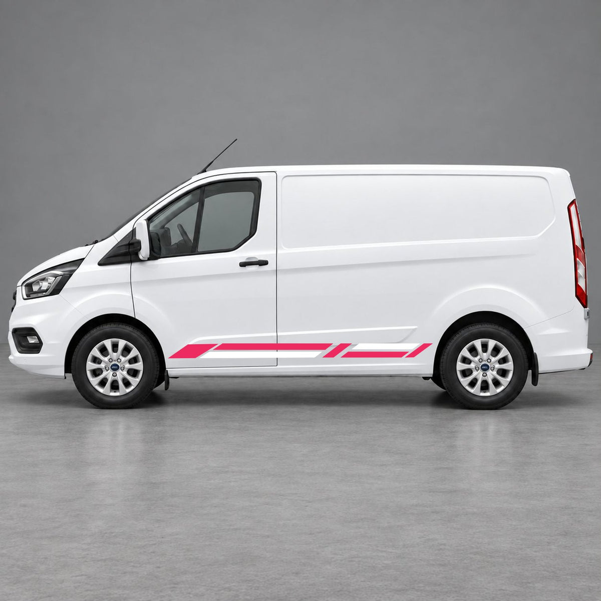 Ford Transit Custom Geometric Lower Side Stripes in Pink & White