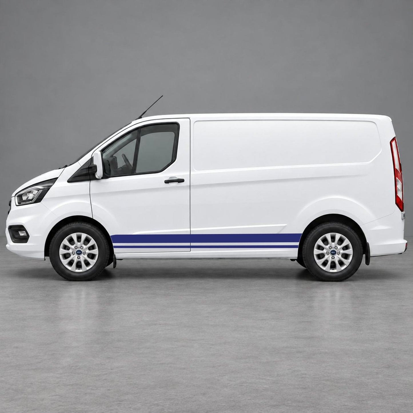 Ford Transit Custom Minimal Twin Lower Side Stripes in Navy Blue