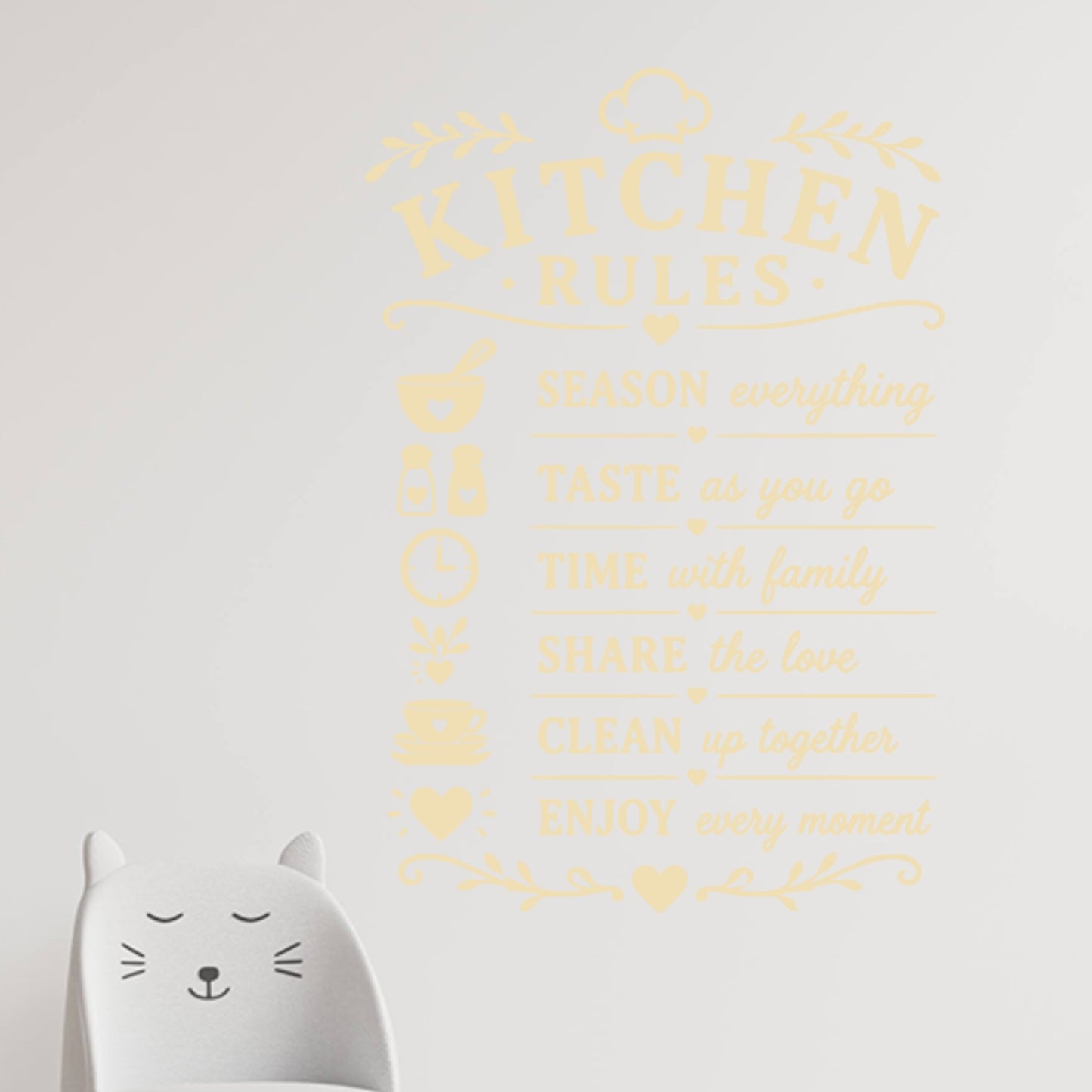 Kitchen Rules Wall Sticker – Season Taste Share Enjoy Family Quote Decal