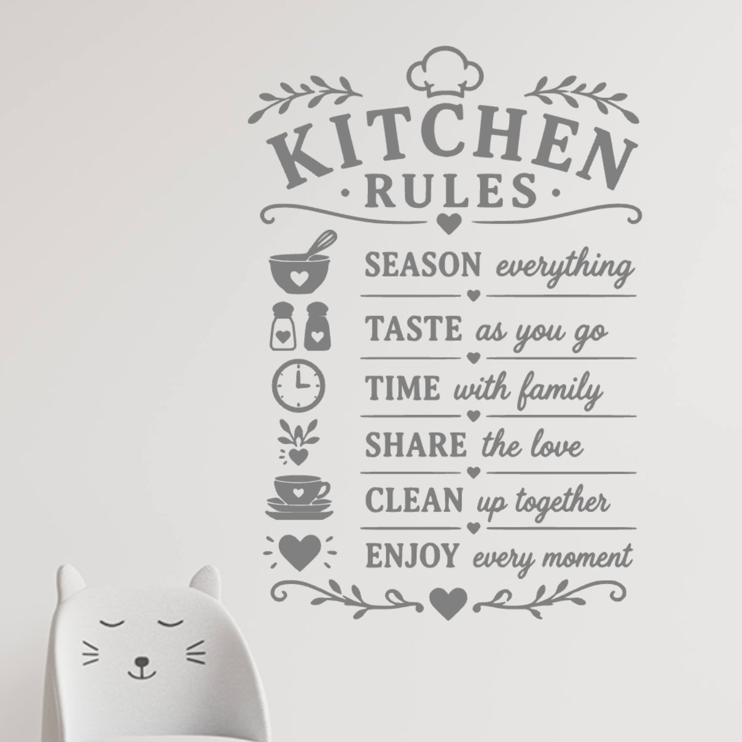 Kitchen Rules Wall Sticker – Season Taste Share Enjoy Family Quote Decal