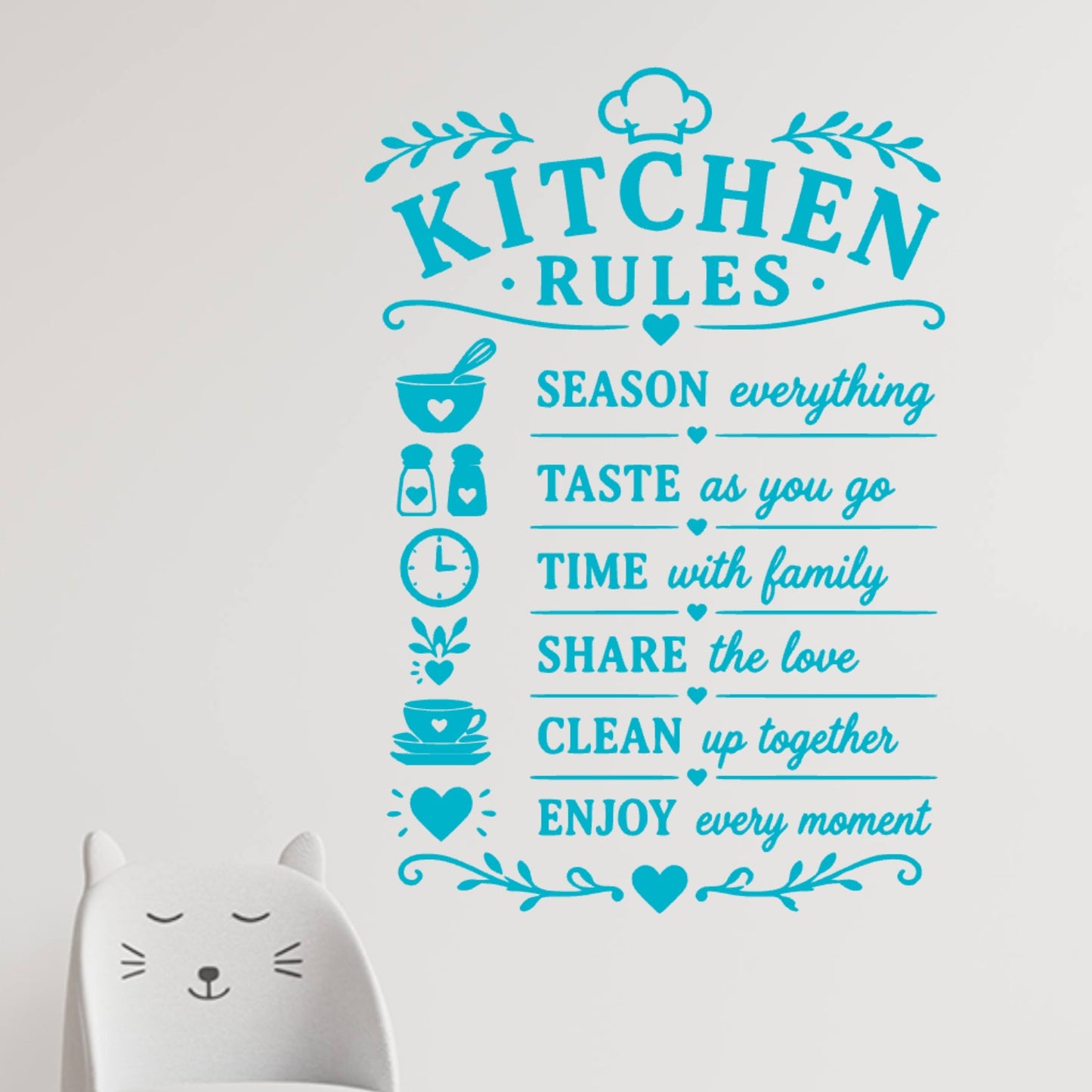 Kitchen Rules Wall Sticker – Season Taste Share Enjoy Family Quote Decal