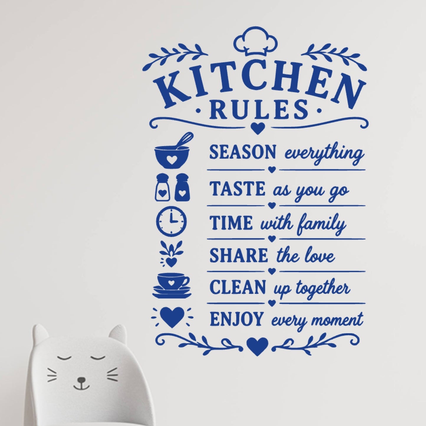 Kitchen Rules Wall Sticker – Season Taste Share Enjoy Family Quote Decal