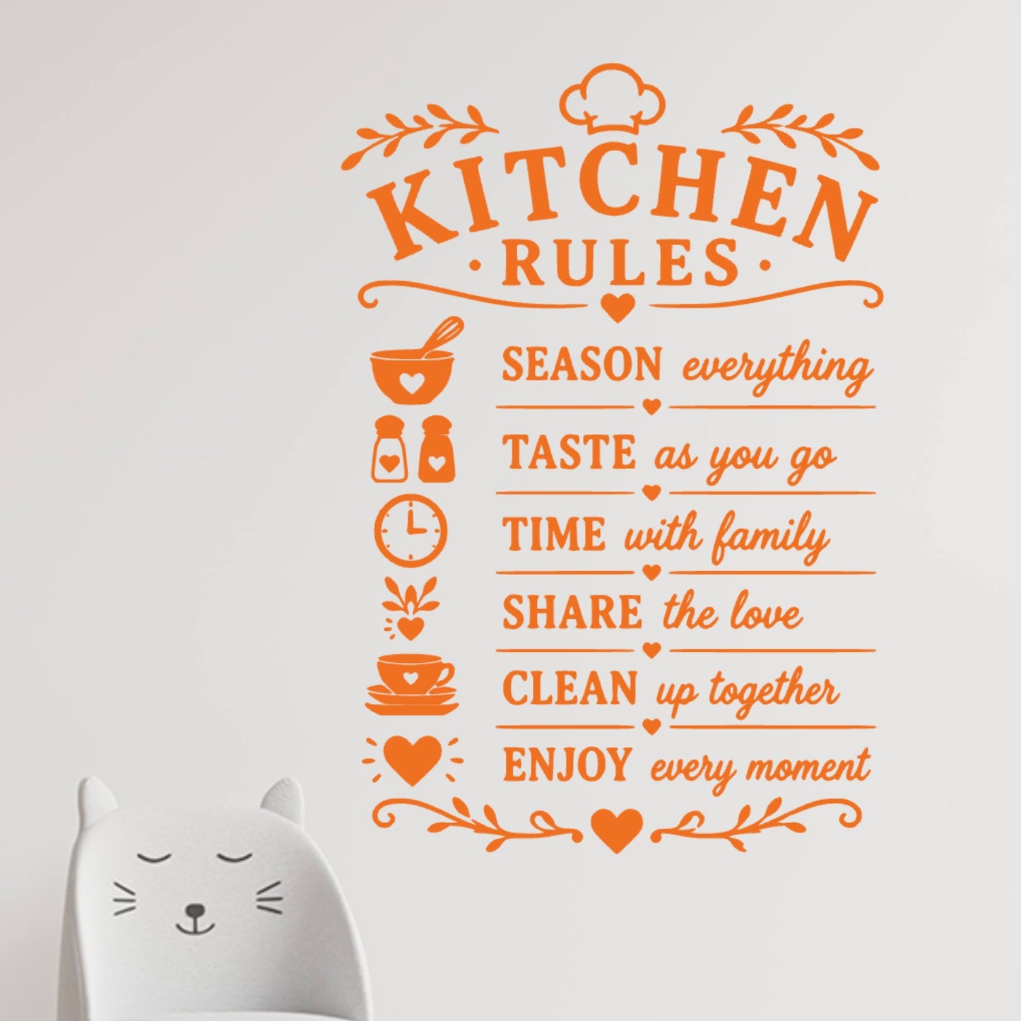 Kitchen Rules Wall Sticker – Season Taste Share Enjoy Family Quote Decal