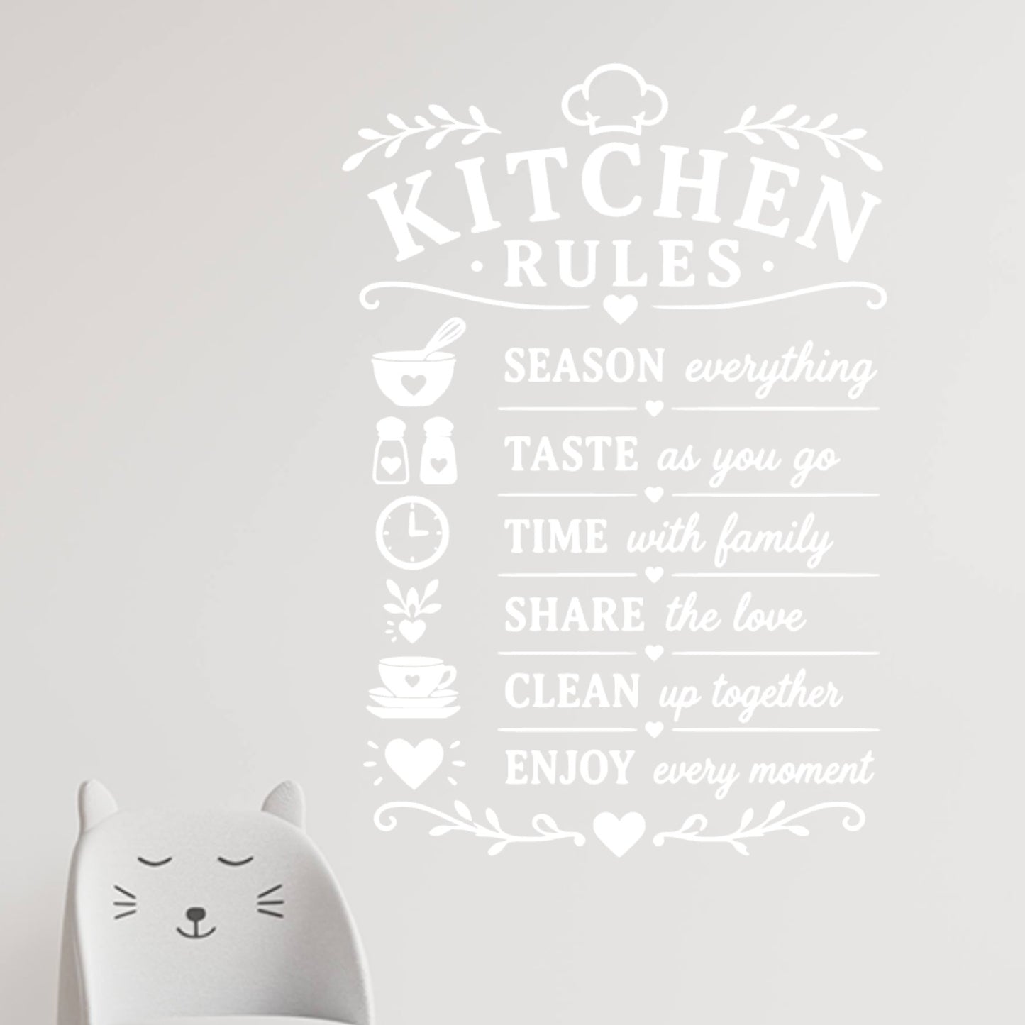 Kitchen Rules Wall Sticker – Season Taste Share Enjoy Family Quote Decal