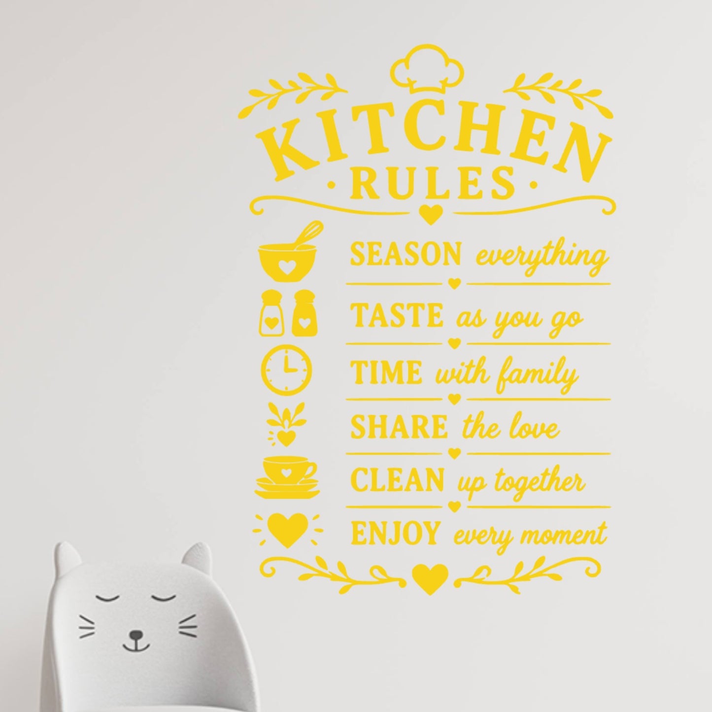 Kitchen Rules Wall Sticker – Season Taste Share Enjoy Family Quote Decal