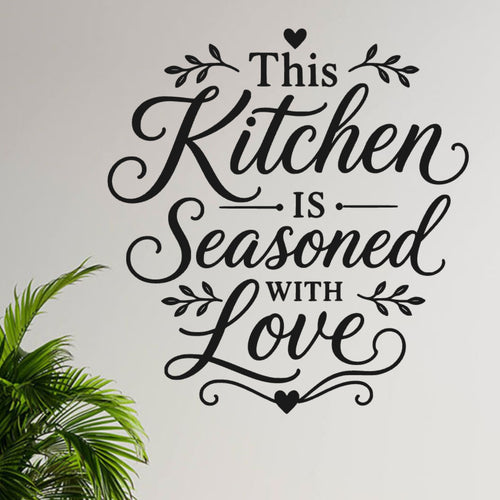 Farmhouse Kitchen Wall Sticker ‚Äì This Kitchen Is Seasoned With Love Decal