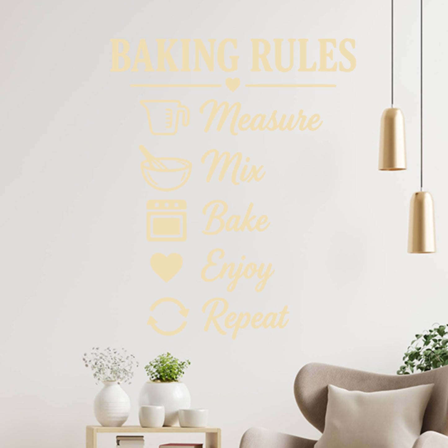 Kitchen Baking Rules Wall Decal – Measure Mix Bake