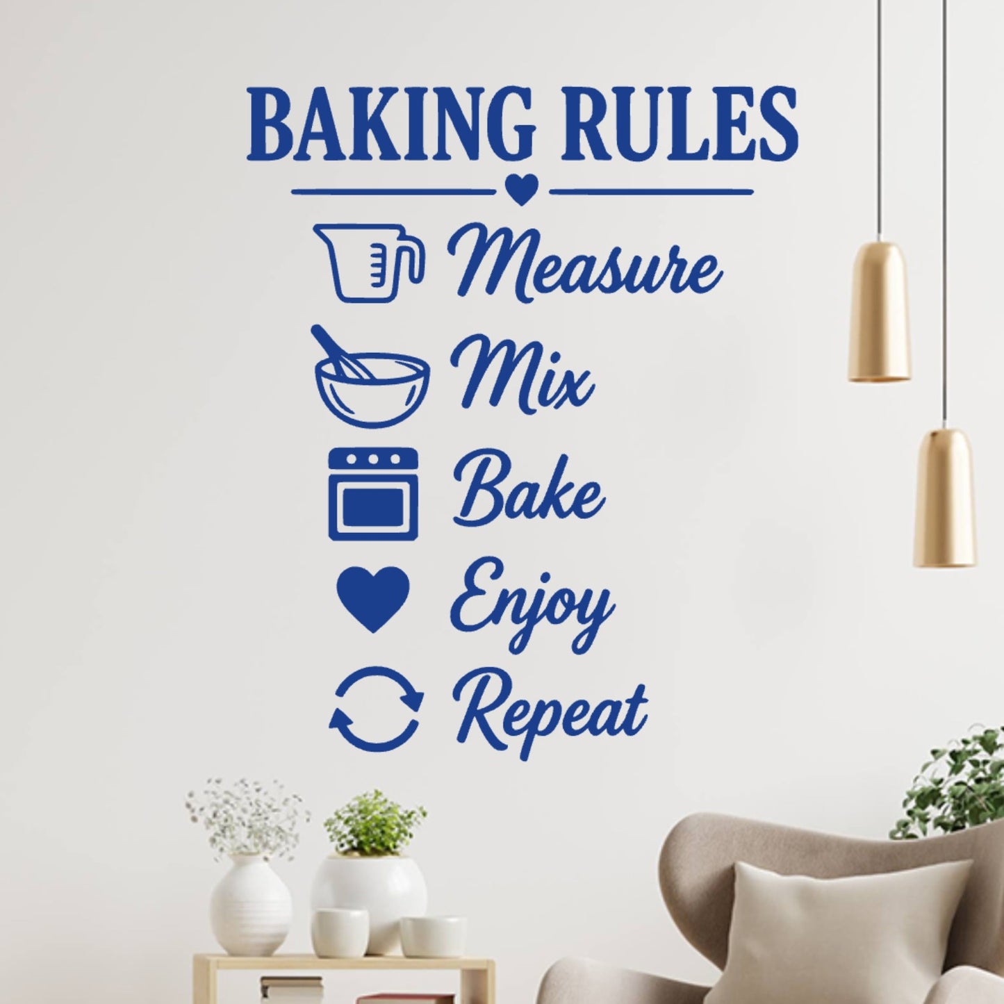 Kitchen Baking Rules Wall Decal – Measure Mix Bake