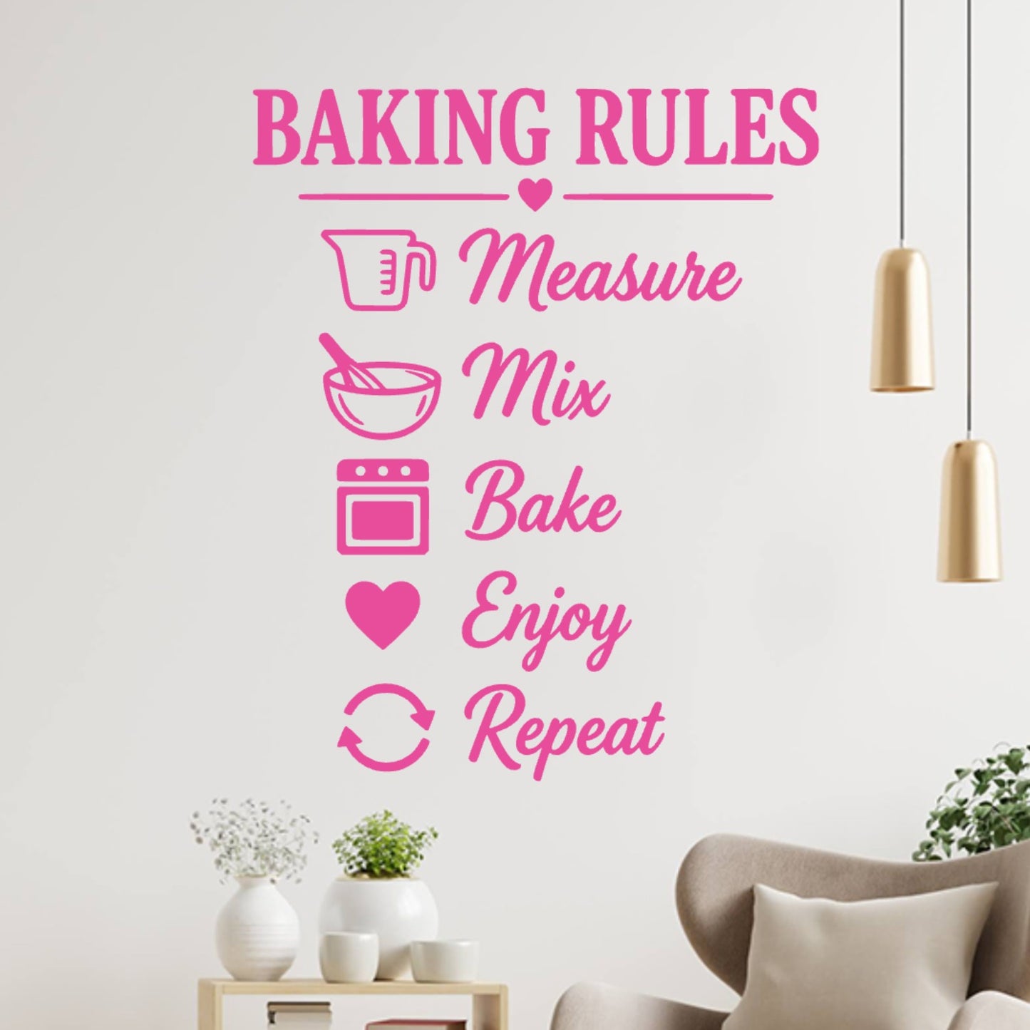 Kitchen Baking Rules Wall Decal – Measure Mix Bake