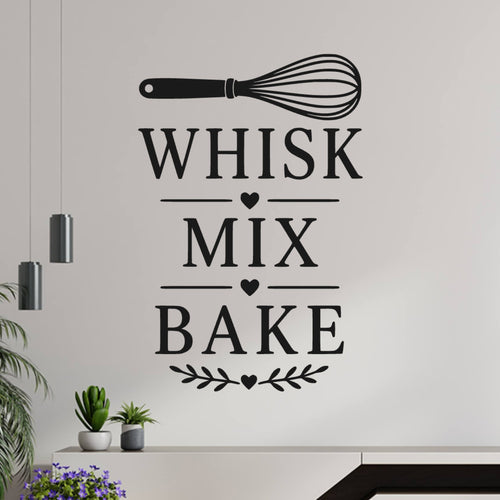 Whisk Mix Bake Wall Sticker ‚Äì Baking Kitchen Decal