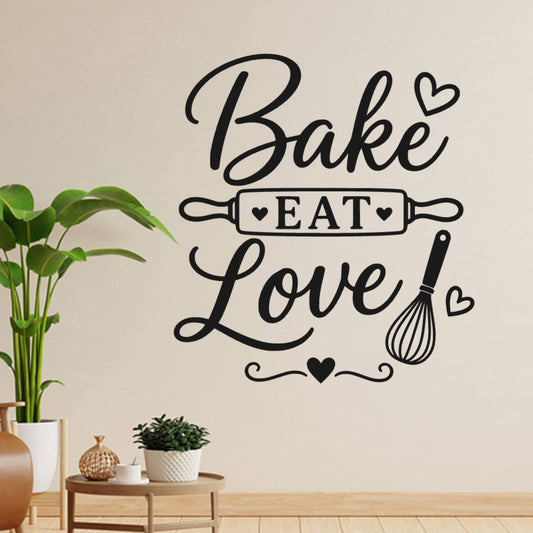 Baking Wall Sticker – Bake Eat Love Kitchen Decal