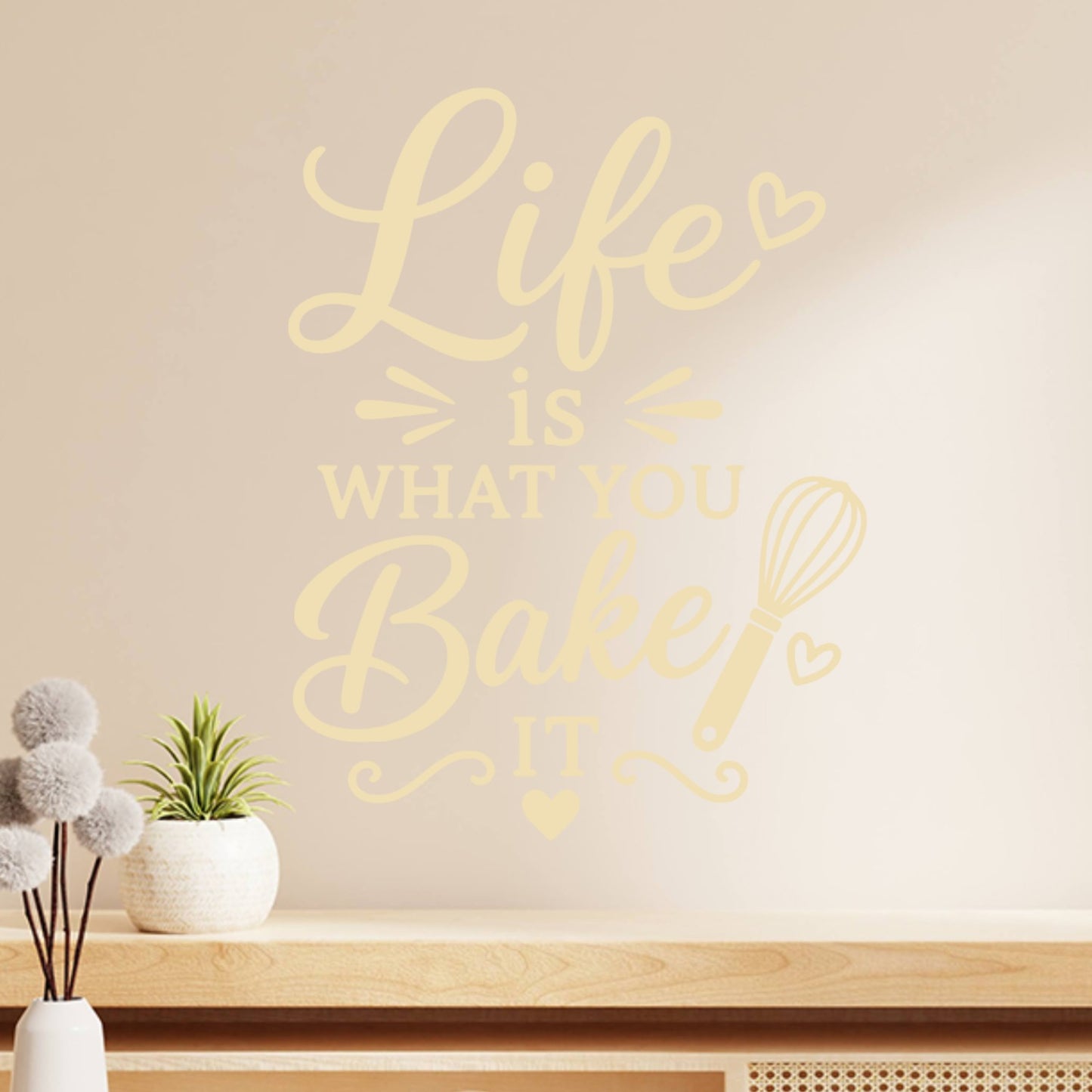 Life is What You Bake It Wall Sticker – Baking Kitchen Quote Decal